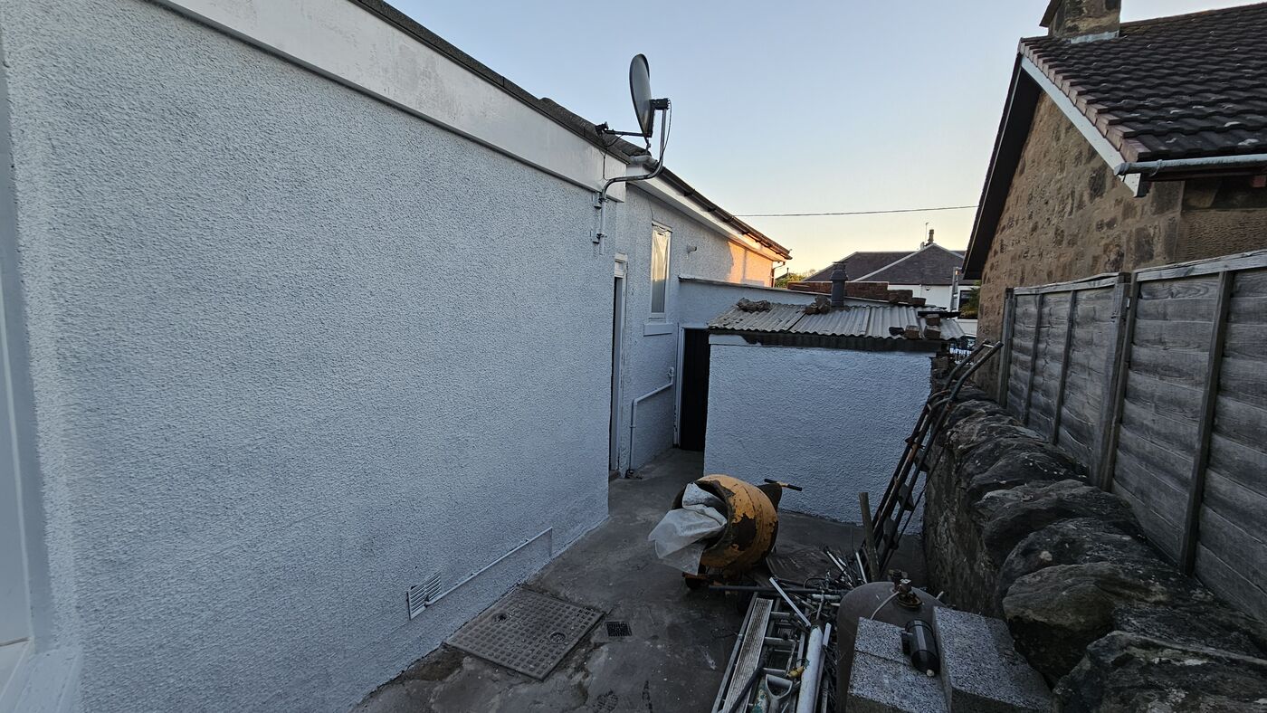 Rear gable — fully coated and waterproofed