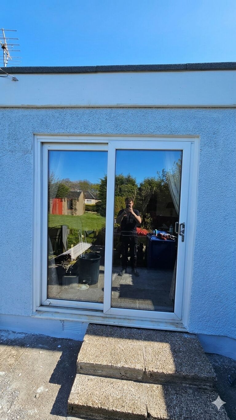 Repair complete — seamless polymer finish around door frame